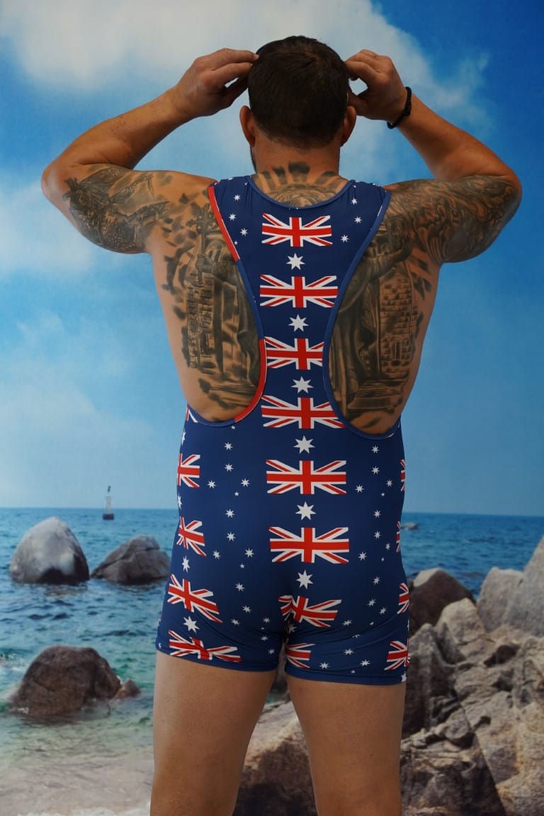 Aussie Flag T back Short Leg Male Swimsuit