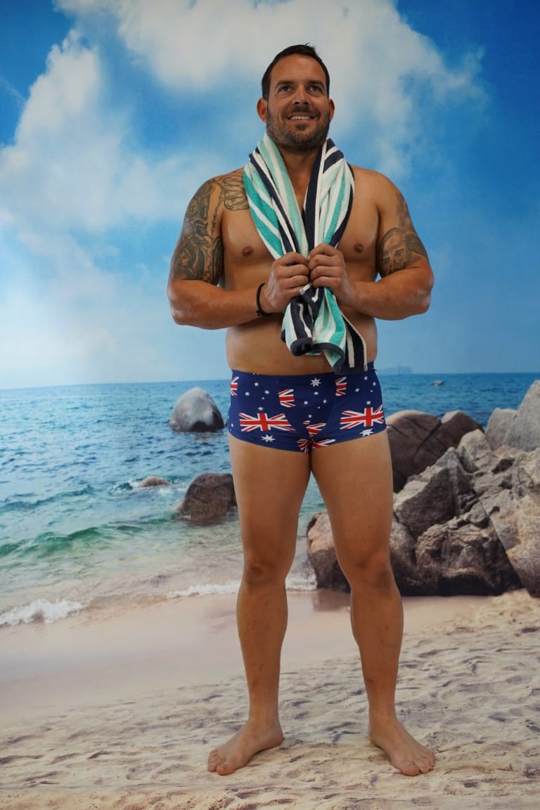 Aussie Flag Shaped Front Mini Trunks-Oz