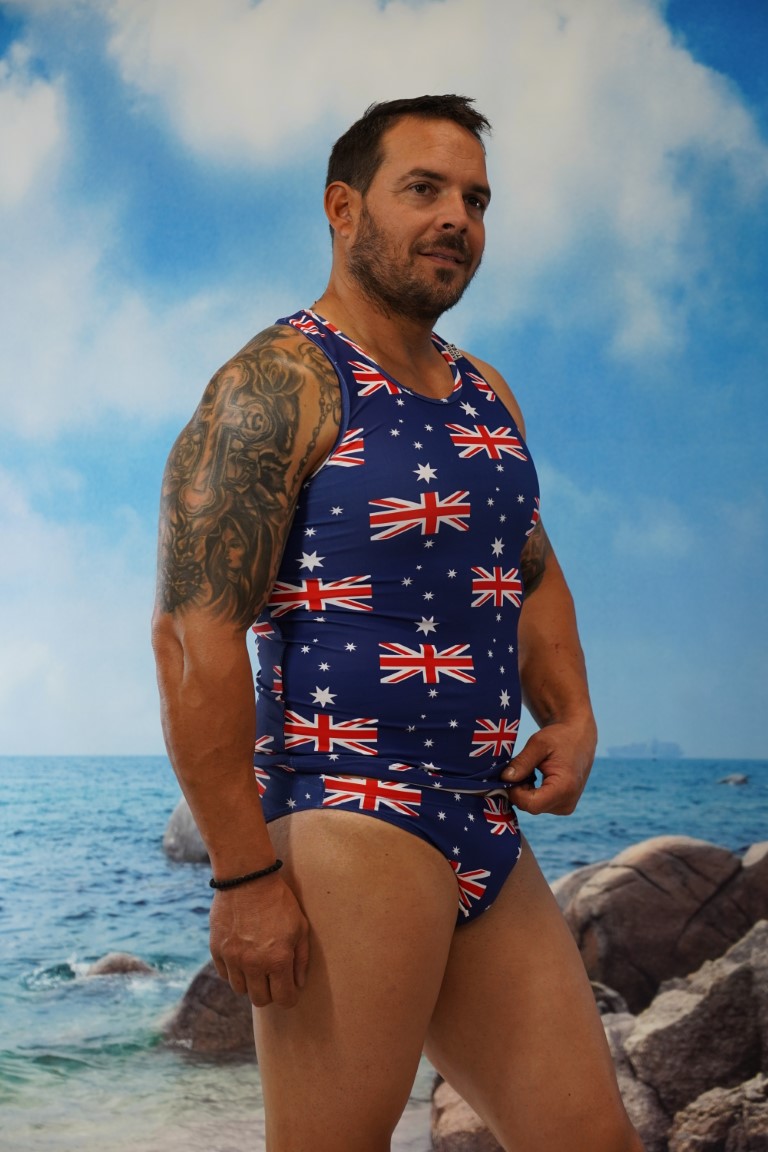 Australian Flag Muscle Singlet Top-OZ