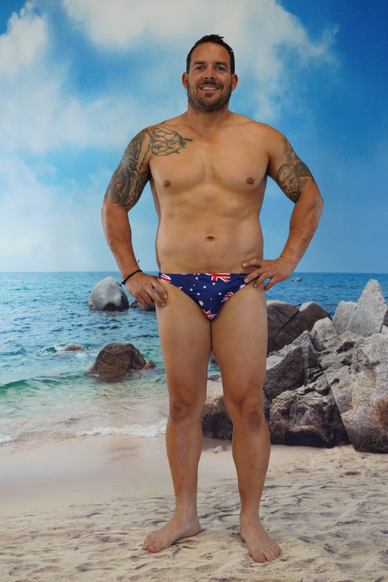 Aussie Flag Male Brazilian 3/4 Bum Briefs-Oz