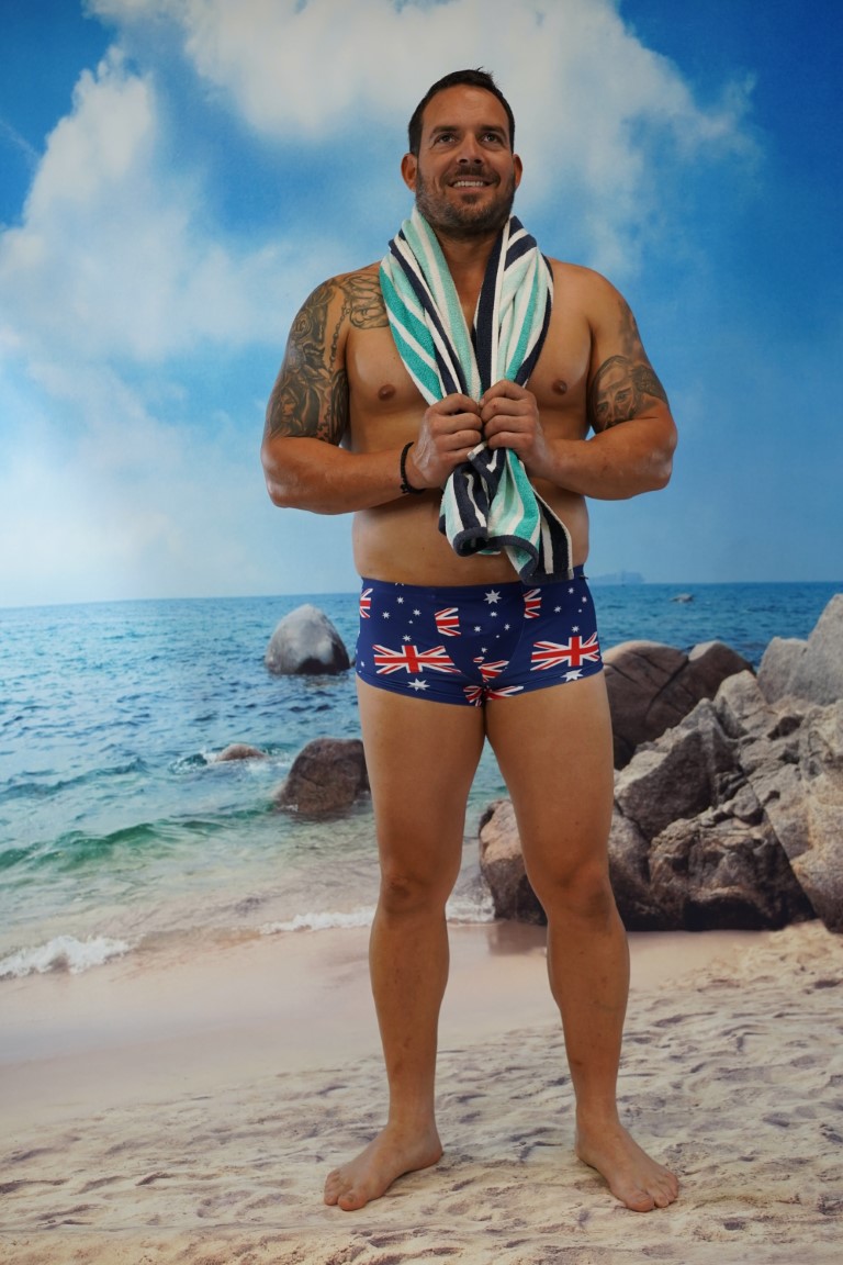 Aussie Flag Shaped Front Mini Trunks-Oz