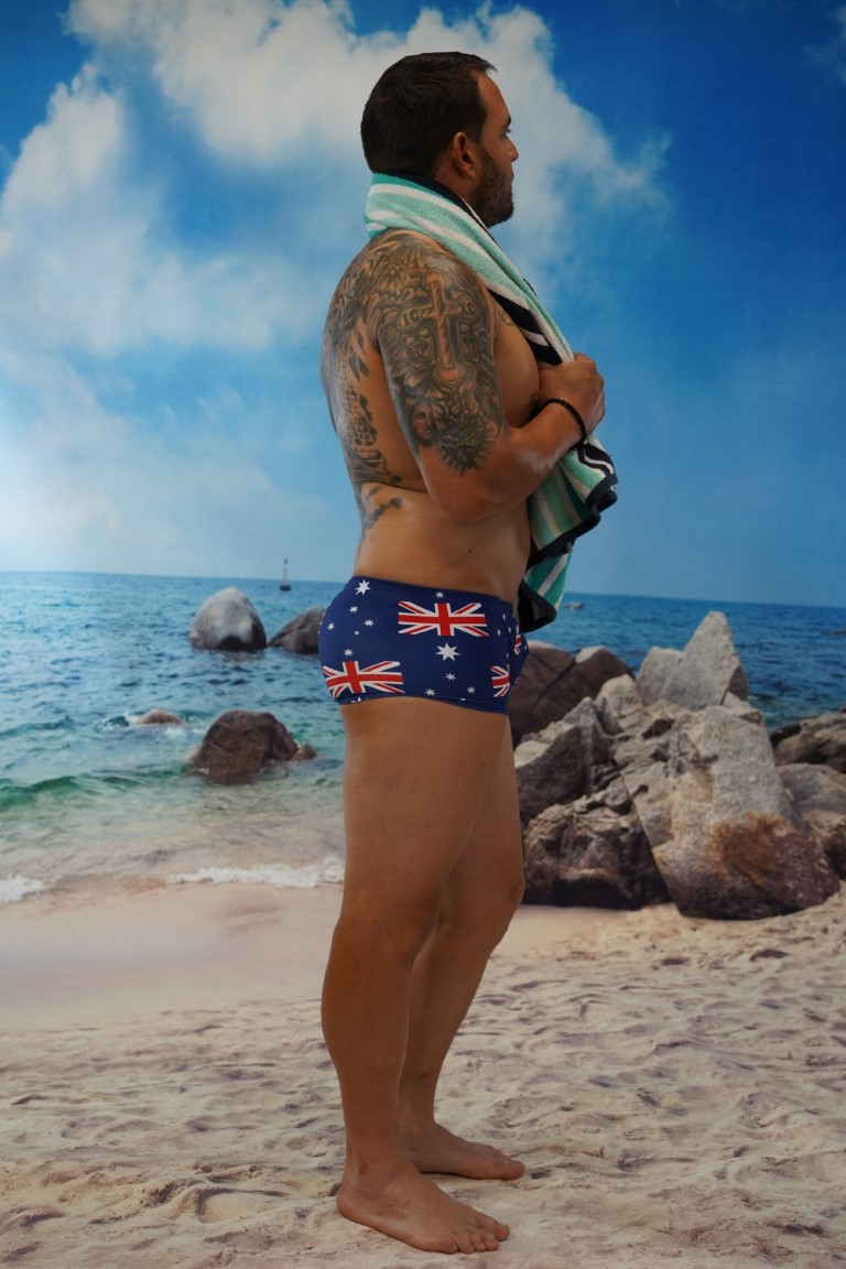 Aussie Flag Shaped Front Mini Trunks-Oz