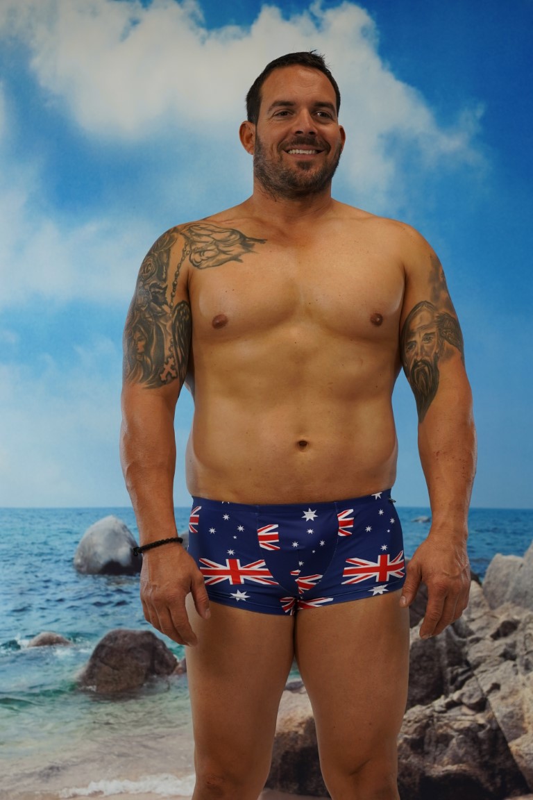 Aussie Flag Shaped Front Mini Trunks-Oz